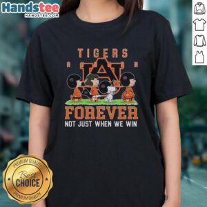 Alt Text: Cute Auburn Tigers Forever women's tee featuring playful peanut design, perfect for fans supporting their team year-round.