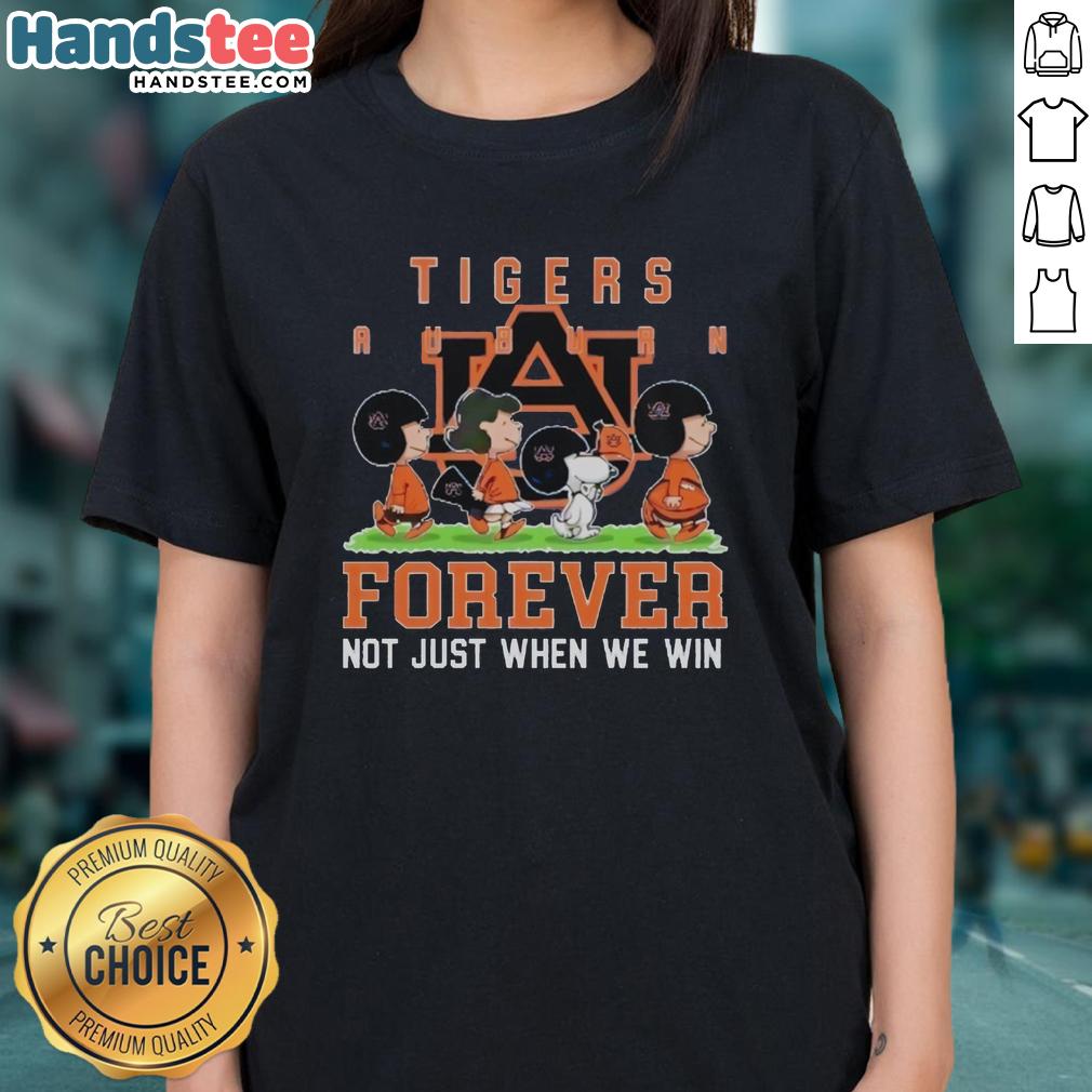 Alt Text: Cute Auburn Tigers Forever women's tee featuring playful peanut design, perfect for fans supporting their team year-round.