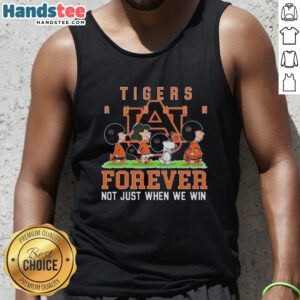 Adorable Auburn Tigers tank top featuring 'Forever, Not Just When We Win' slogan, perfect for fans and game day wear.