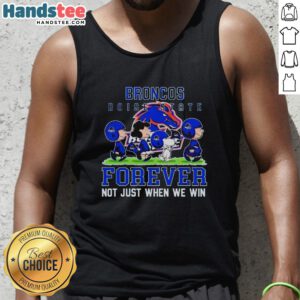 Cute Peanuts Boise State Broncos Forever tank top featuring a playful design, perfect for fans celebrating all seasons.