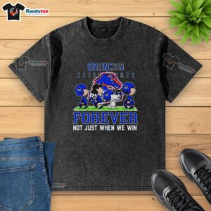 Alt Text: Cute Peanuts Boise State Broncos Forever washed t-shirt, perfect for fans celebrating their team spirit year-round.