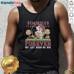 Alt Text: Cute Peanuts Florida State Seminoles Forever tank top for fans, perfect for game day and showing team spirit.