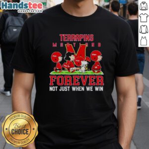 Alt Text: Cute Peanuts Maryland Terrapins Forever T-Shirt design featuring a fun graphic, perfect for fans beyond just winning.
