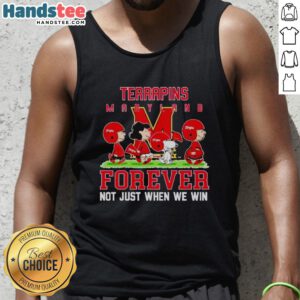 Adorable Maryland Terrapins tank top featuring 'Cute Peanuts Forever' slogan, perfect for fans celebrating every game.