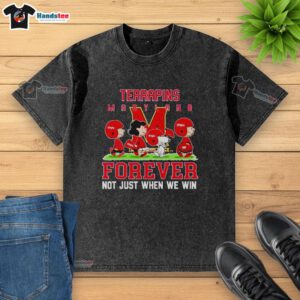 Cute Peanuts Maryland Terrapins Forever t-shirt featuring playful design, perfect for fans celebrating team spirit.