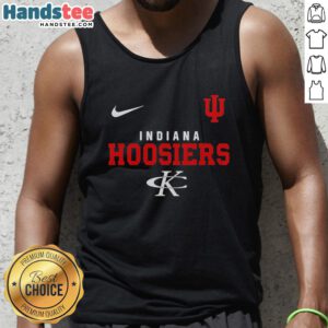Alt Text: Funny Indiana Hoosiers NCAA tank top with No Shoes Nation slogan, perfect for fans supporting Go Big Red.