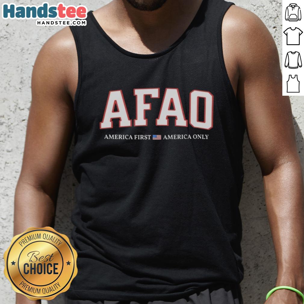 Good Afao America First America Only tank top featuring bold patriotic graphics in a stylish design.