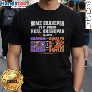 Good Baltimore Ravens and Orioles T-shirt: 'Real Grandmas Watch Bingo' design for sports-loving grandmothers.
