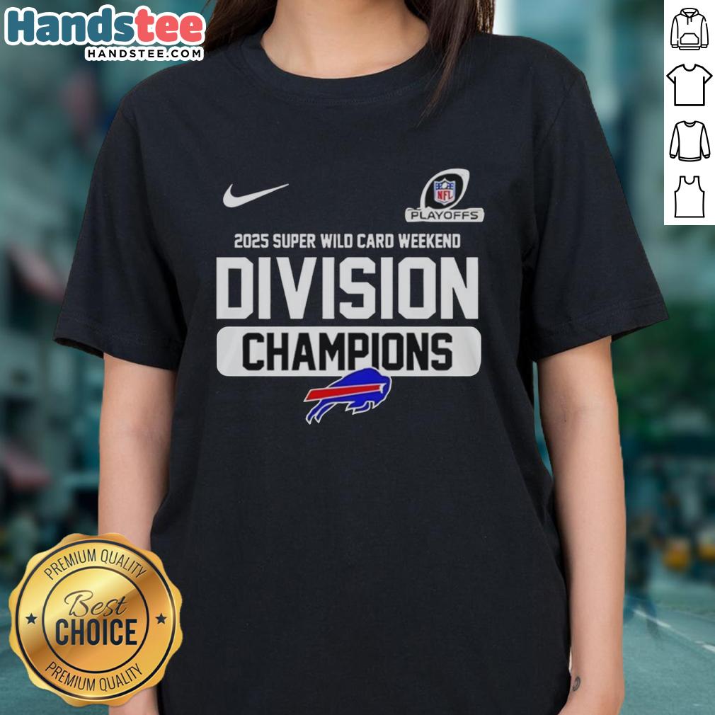 Good Buffalo Bills 2025 Super Wild Card Weekend Division Champions ladies tee showcasing team pride and playoff spirit.