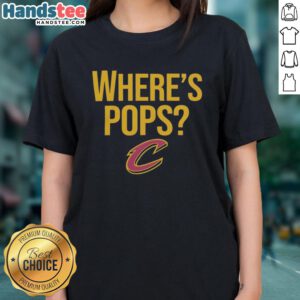 Good Cleveland Cavaliers basketball big logo on a stylish Where's Pops ladies tee shirt for fans.