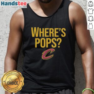 Cleveland Cavaliers basketball big logo on a stylish tank top design from Where's Pops, perfect for fans.