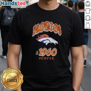 Good Denver Broncos Helmet Relaxed Graphic T-Shirt featuring a stylish helmet design perfect for fans.