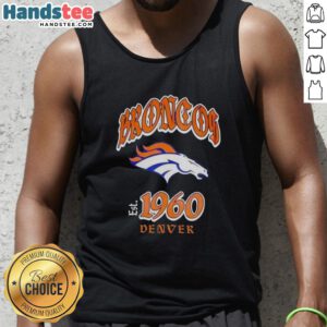 Good Denver Broncos Helmet Relaxed Graphic Tank Top featuring a stylish design for fans of the NFL team.