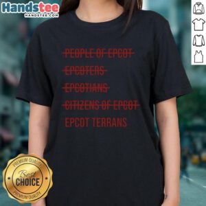 Good Epcot Terrans Ladies Tee featuring vibrant graphics and comfortable fit, perfect for Disney fans and park visits.
