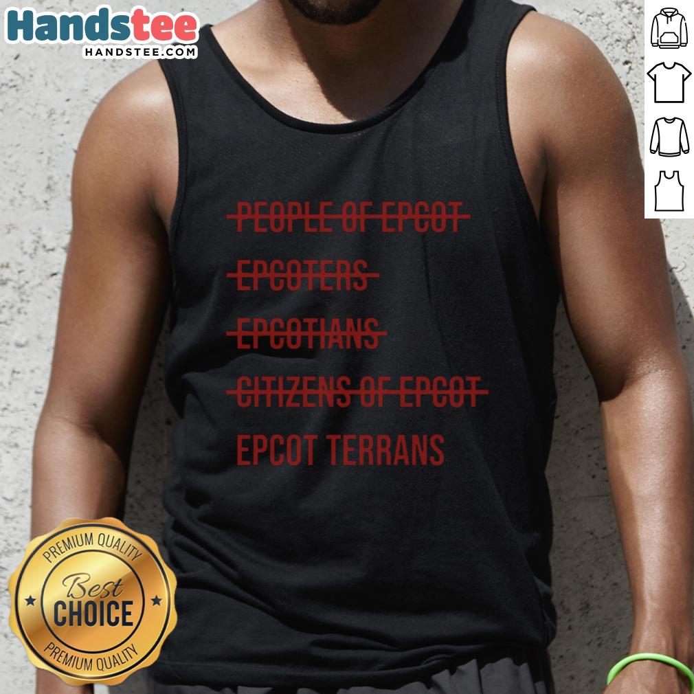 Good Epcot Terrans tank top featuring vibrant graphics inspired by the Epcot theme park.