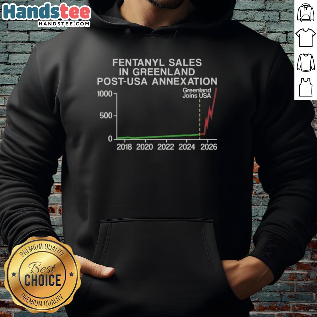 Good Fentanyl Sales in Greenland Post-USA Annexation Hoodie design featuring bold graphics and vibrant colors.