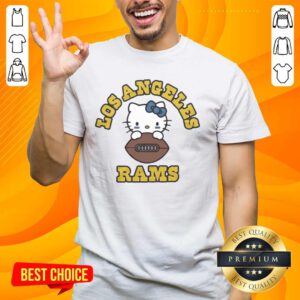 Good Hello Kitty X Los Angeles Rams Football T-Shirt featuring a playful design perfect for fans and fashion lovers.