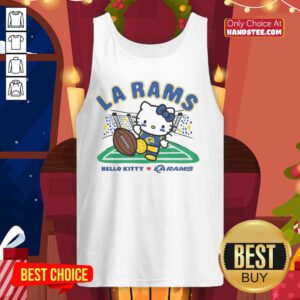 Good Hello Kitty X Los Angeles Rams Kickoff Tank Top featuring a playful design perfect for game day and casual wear.