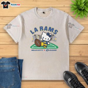 Good Hello Kitty x Los Angeles Rams Kickoff washed t-shirt featuring a vibrant design perfect for fans.