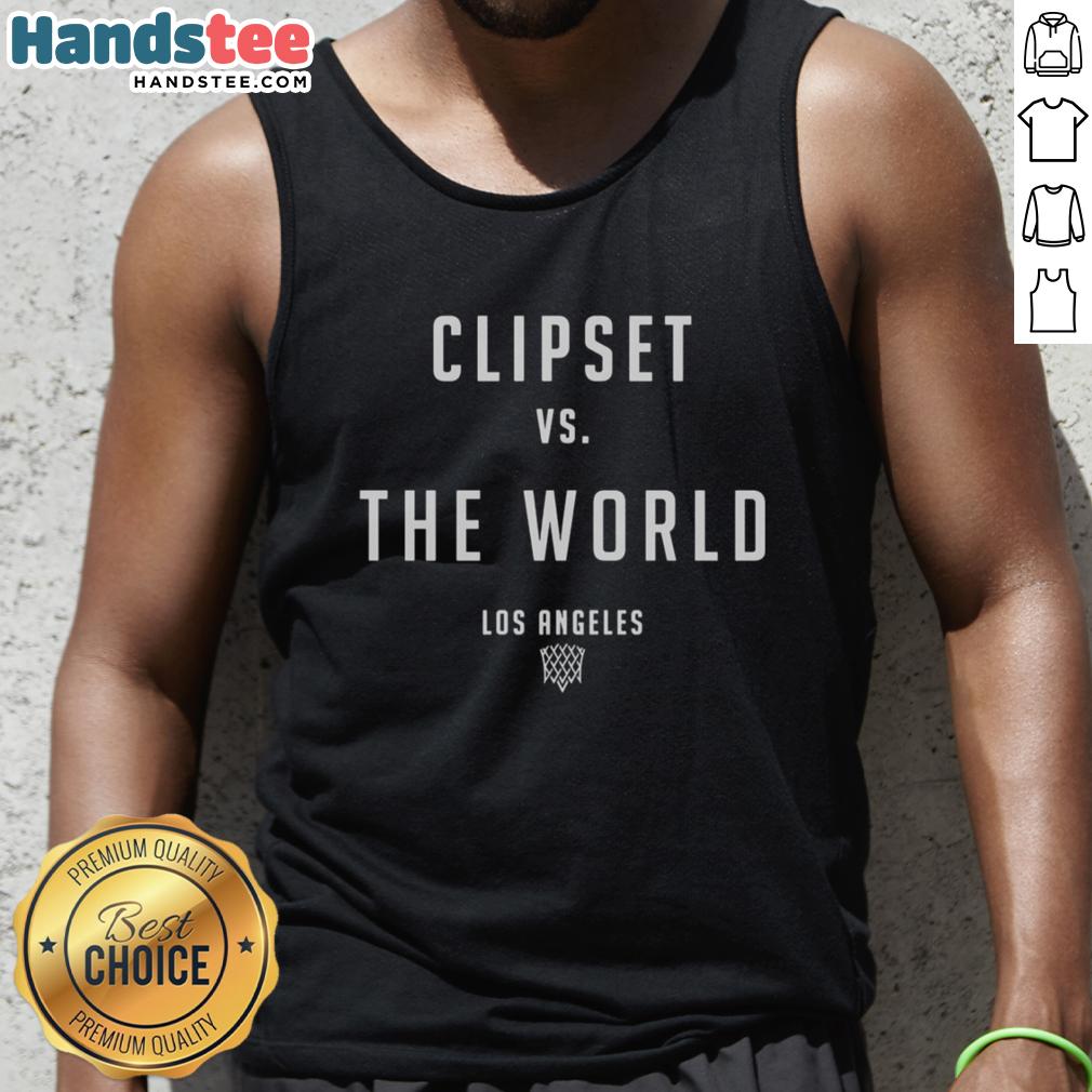Good Los Angeles Clippers Vs The World tank top featuring vibrant team colors and logo, perfect for basketball fans.