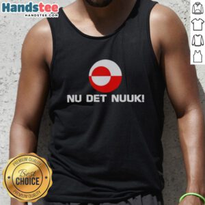 Good Nu Det Nuuk Greenland Flag Tank Top featuring vibrant colors and a stylish design, perfect for summer wear.