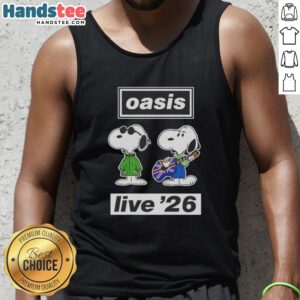 Good Oasis Live 26 Snoopy tank top featuring a playful Snoopy graphic, perfect for casual summer wear.