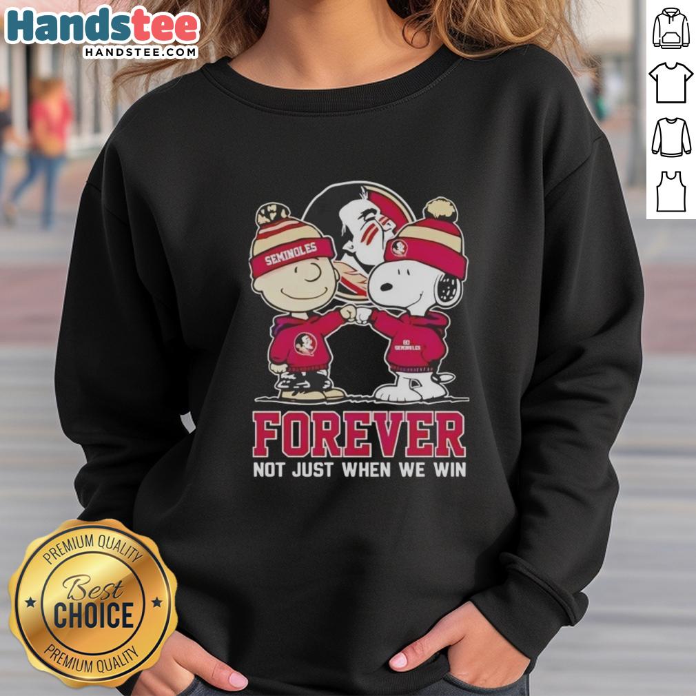 Good Peanut Snoopy and Charlie Brown sweatshirt celebrating Florida State Seminoles, perfect for fans year-round.