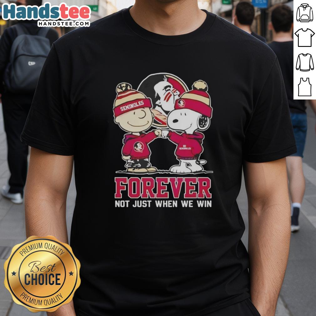 Good Peanut Snoopy Charlie Brown Florida State Seminoles Forever t-shirt, perfect for fans celebrating team spirit year-round.