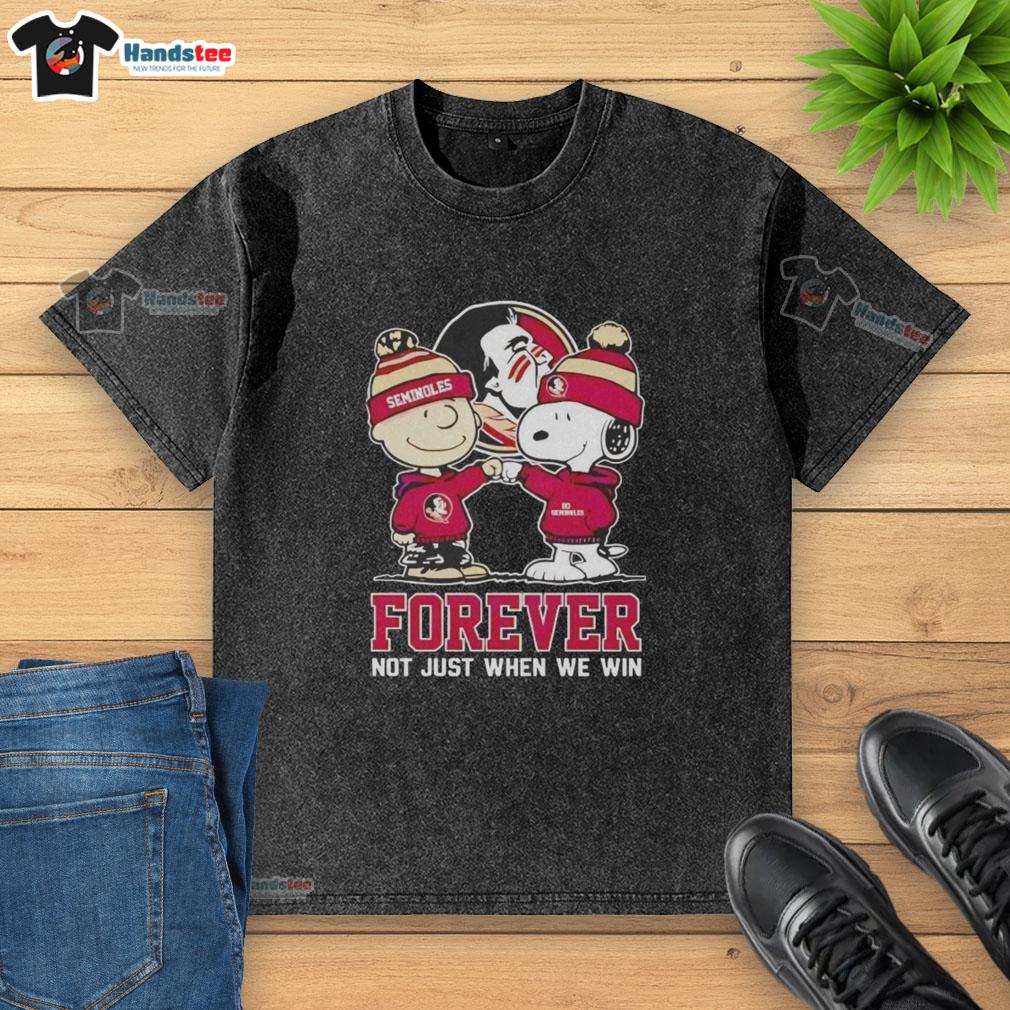 Good Peanut Snoopy and Charlie Brown Florida State Seminoles Forever t-shirt design, celebrating team spirit beyond wins.