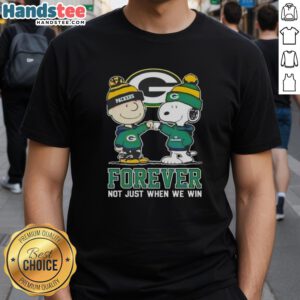 Good Peanut Snoopy Charlie Brown Green Bay Packers Forever T-Shirt design celebrating team spirit and loyalty.