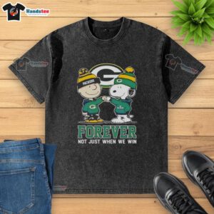 Good Peanut Snoopy and Charlie Brown Green Bay Packers Forever t-shirt, perfect for fans celebrating their team spirit.