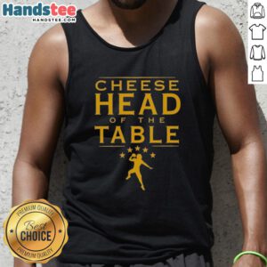 Good Roman Reigns Cheese Head of the Table tank top featuring Green Bay Packers colors and design.