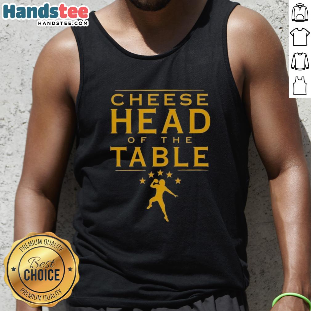Good Roman Reigns Cheese Head of the Table tank top featuring Green Bay Packers colors and design.