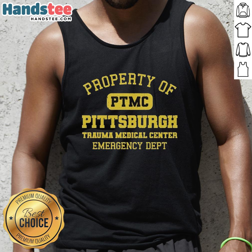 PTMC Pittsburgh Trauma Medical Center Emergency Dept tank top showcasing medical-themed design and vibrant colors.