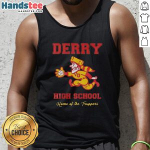 Nice Derry High School Home of the Trappers tank top in vibrant colors, perfect for school spirit and casual wear.
