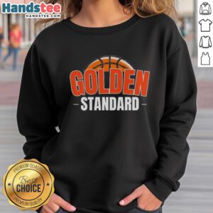 Nice Golden Standard Sweatshirt in a cozy setting, showcasing its stylish design and vibrant color.