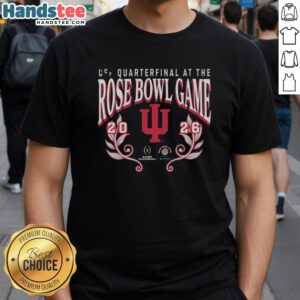 Alt Text: Nice Indiana Hoosiers CFP Semifinal at the Rose Bowl Game 2026 T-Shirt featuring vibrant team colors and logo.