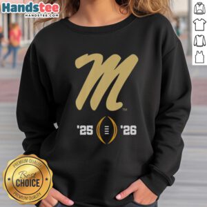 Nice Ole Miss Rebels logo on a sweatshirt for the 2025-2026 College Football Playoff season.