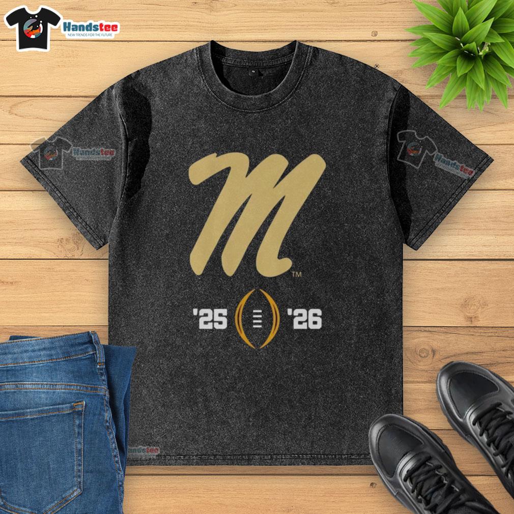 Alt Text: Nice Ole Miss Rebels logo on a washed t-shirt for the 2025-2026 College Football Playoff. Stylish fan apparel.