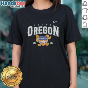 2026 Capital One Orange Bowl Ladies Tee featuring Oregon Ducks design, perfect for game day style and team pride.