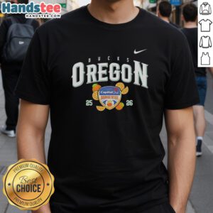 Alt Text: Nice Oregon Ducks Capital One Orange Bowl 2026 T-Shirt featuring team colors and logo, perfect for game day.