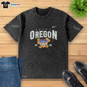 2026 Capital One Orange Bowl Nice Oregon Ducks washed t-shirt, featuring vibrant team colors and logo, perfect for fans.