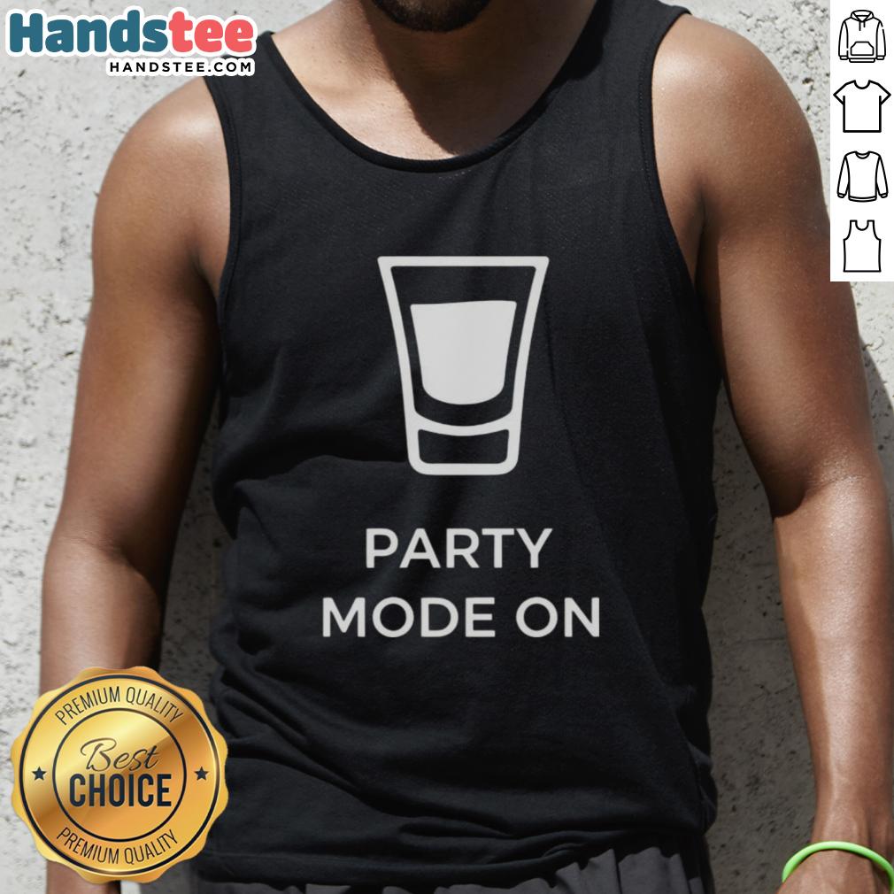Stylish 'Nice Party Mode On' tank top displayed on a model, perfect for summer gatherings and festive occasions.