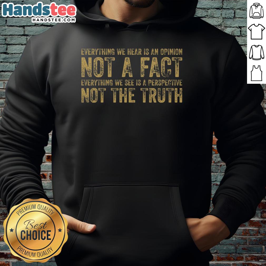 Stylish Nice Perspective and Truth Hoodie displayed on a model, showcasing its unique design and comfortable fit.