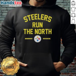 2025 Pittsburgh Steelers Run the North Division Champions hoodie, showcasing team pride and championship spirit.