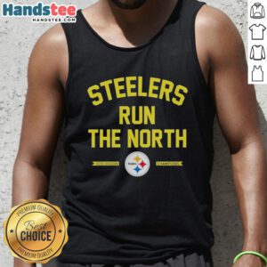 2025 Pittsburgh Steelers Run the North Division Champions tank top, showcasing team pride and vibrant design.