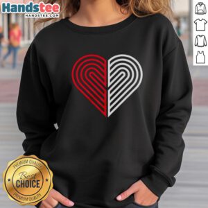 Alt Text: Cozy 'Love Portland Trail Blazers Basketball' sweatshirt in vibrant colors, perfect for fans supporting their team.