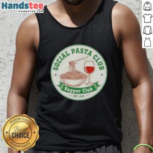 Nice Retro Social Pasta Club Supper Club tank top, established 2024, featuring a vibrant design perfect for pasta lovers.