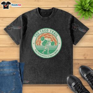 Nice Skeleton Taco Trail Peak Performance washed t-shirt featuring agave spirits design for casual style.