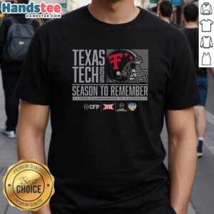 Texas Tech Red Raiders helmet featured on a 2025 championship t-shirt, celebrating playoff season memories.